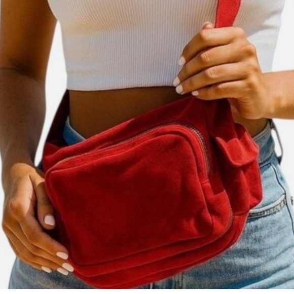 Free People Siren Suede Shoulder Bag garnet red. NWOT - Picture 2 of 5